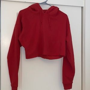 Urban outfitters red cropped hoodie